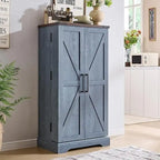 47 Armadietto da Cucina Dispensa, Mobile Contenitore con Ante Scorrevoli Stile Fienile - N/D