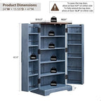 47 Armadietto da Cucina Dispensa, Mobile Contenitore con Ante Scorrevoli Stile Fienile - N/D