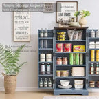 47 Armadietto da Cucina Dispensa, Mobile Contenitore con Ante Scorrevoli Stile Fienile - N/D