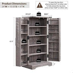 47 Armadietto da Cucina Dispensa, Mobile Contenitore con Ante Scorrevoli Stile Fienile - N/D
