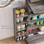 47 Armadietto da Cucina Dispensa, Mobile Contenitore con Ante Scorrevoli Stile Fienile - N/D