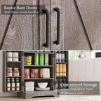 47 Armadietto da Cucina Dispensa, Mobile Contenitore con Ante Scorrevoli Stile Fienile - N/D
