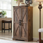 47 Armadietto da Cucina Dispensa, Mobile Contenitore con Ante Scorrevoli Stile Fienile - N/D