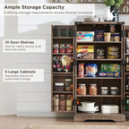 47 Armadietto da Cucina Dispensa, Mobile Contenitore con Ante Scorrevoli Stile Fienile - N/D