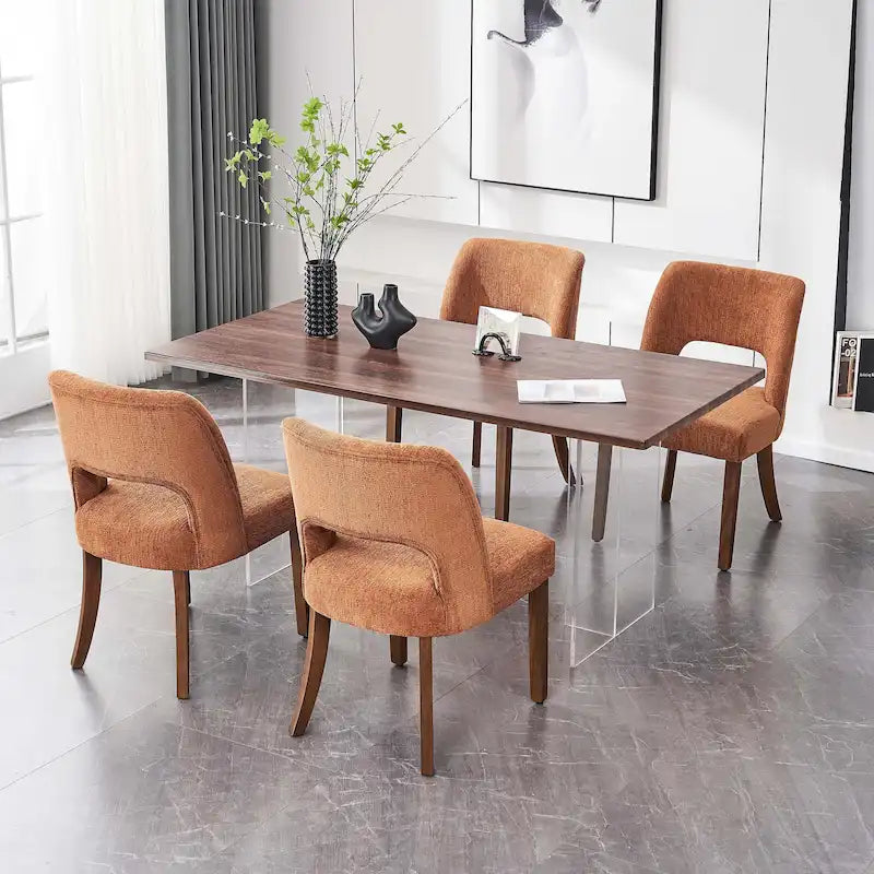 Set di 2 sedie da pranzo con schienale imbottito
