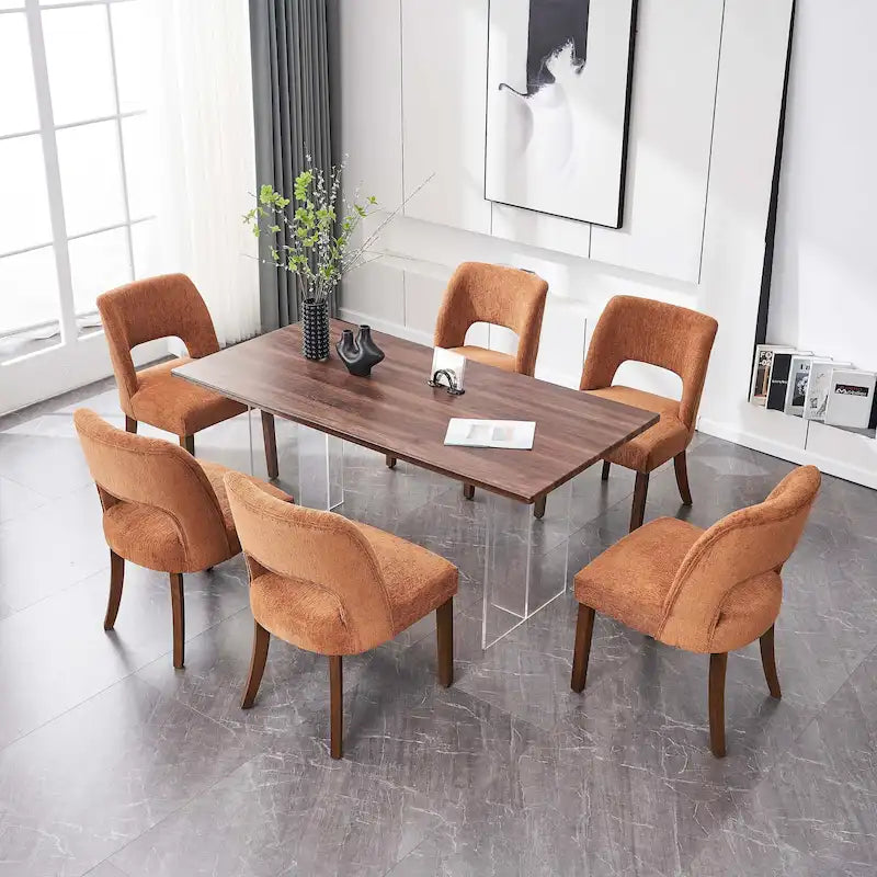 Set di 2 sedie da pranzo con schienale imbottito