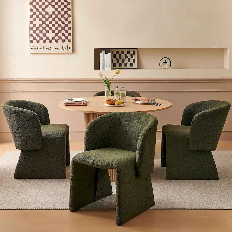 Sedie Divano da Pranzo Howtai Barrel Rivestite-Completamente Avvolte