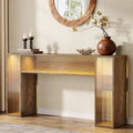 Tavolo consolle da divano da 160 cm in stile rustico con luci a LED per l'ingresso - 160 L x 30 P x 84 A cm