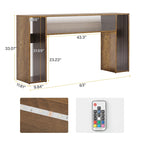 Tavolo consolle da divano da 160 cm in stile rustico con luci a LED per l'ingresso - 160 L x 30 P x 84 A cm