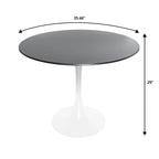 Set da pranzo Bristol 5 pezzi Tavolo rotondo da 35 pollici e 4 sedie in plastica con base dorata