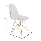 Set da pranzo Bristol 5 pezzi Tavolo rotondo da 35 pollici e 4 sedie in plastica con base dorata