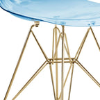 Set da pranzo Bristol 5 pezzi Tavolo rotondo da 35 pollici e 4 sedie in plastica con base dorata