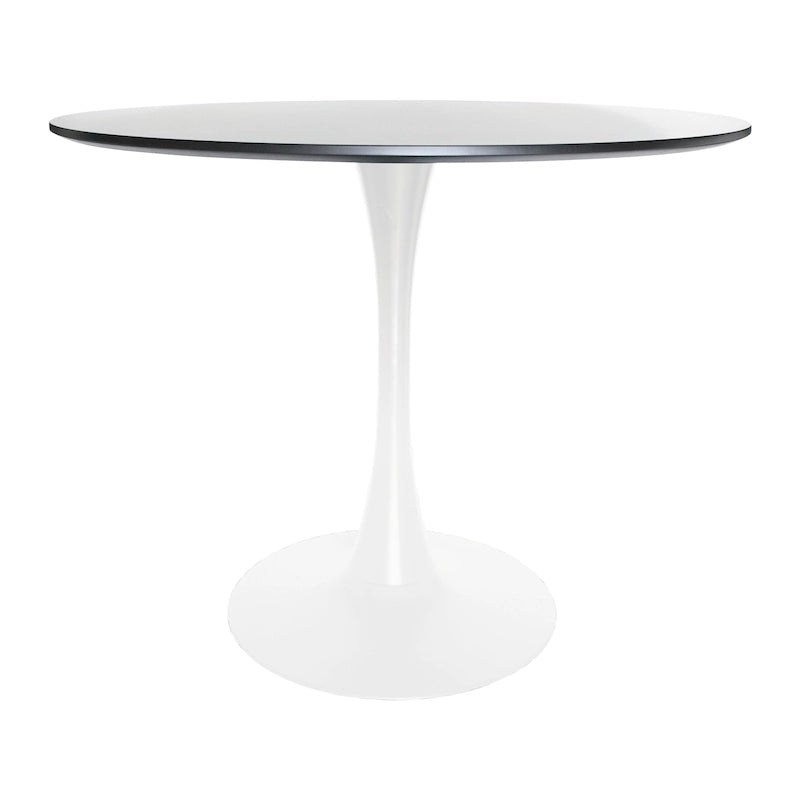 Set da pranzo Bristol 5 pezzi Tavolo rotondo da 35 pollici e 4 sedie in plastica con base dorata