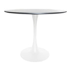 Set da pranzo Bristol 5 pezzi Tavolo rotondo da 35 pollici e 4 sedie in plastica con base dorata