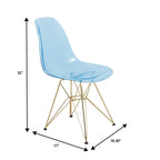 Set da pranzo Bristol 5 pezzi Tavolo rotondo da 35 pollici e 4 sedie in plastica con base dorata