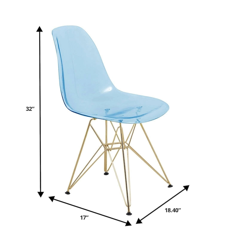 Set da pranzo Bristol 5 pezzi Tavolo rotondo da 35 pollici e 4 sedie in plastica con base dorata