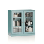 Meuble de salle de bain Palace Imports 100 % en bois massif de 32 po avec portes en verre transparent et étagères réglables