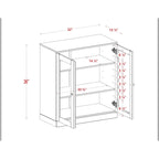 Meuble de salle de bain Palace Imports 100 % en bois massif de 32 po avec portes en verre transparent et étagères réglables
