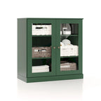 Meuble de salle de bain Palace Imports 100 % en bois massif de 32 po avec portes en verre transparent et étagères réglables