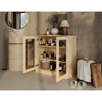 Meuble de salle de bain Palace Imports 100 % en bois massif de 32 po avec portes en verre transparent et étagères réglables