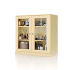 Meuble de salle de bain Palace Imports 100 % en bois massif de 32 po avec portes en verre transparent et étagères réglables