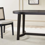 Tavolo da pranzo ovale Middlebrook Modern Rustic in legno massello di rovere da 70 pollici