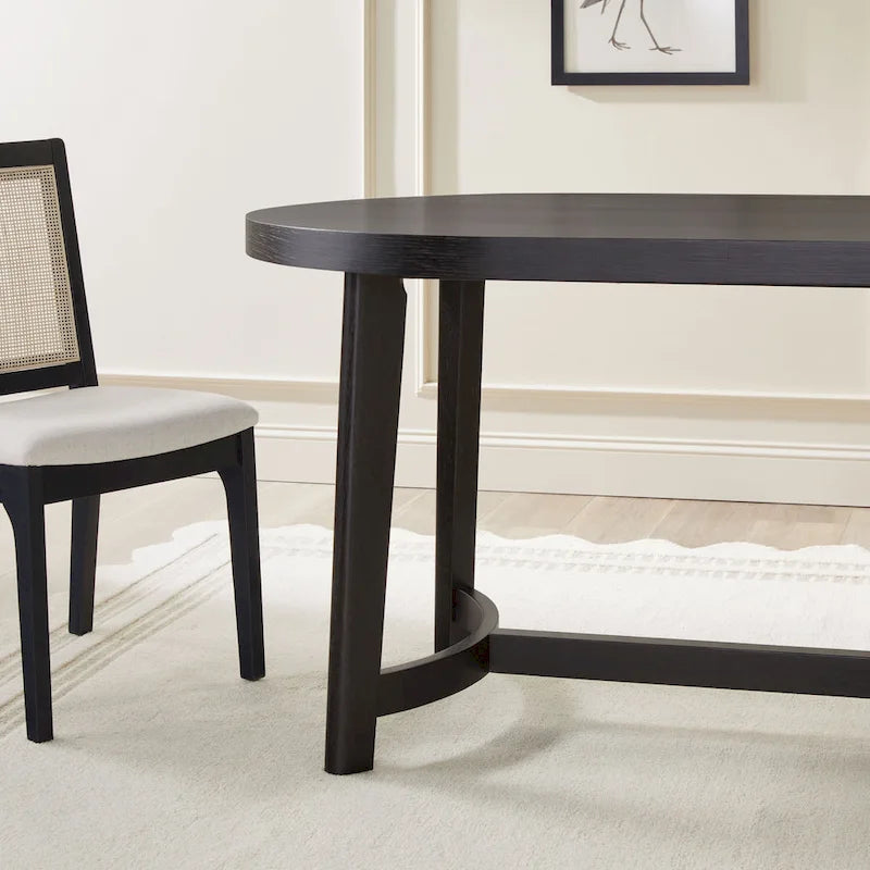 Tavolo da pranzo ovale Middlebrook Modern Rustic in legno massello di rovere da 70 pollici