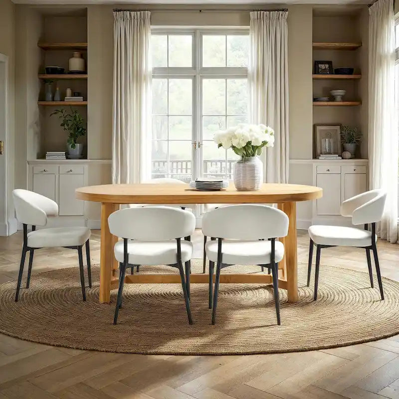 Tavolo da pranzo ovale Middlebrook Modern Rustic in legno massello di rovere da 70 pollici