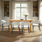 Tavolo da pranzo ovale Middlebrook Modern Rustic in legno massello di rovere da 70 pollici