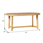Tavolo da pranzo ovale Middlebrook Modern Rustic in legno massello di rovere da 70 pollici