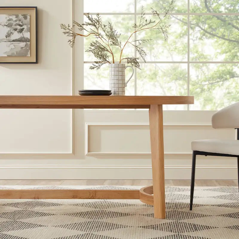 Tavolo da pranzo ovale Middlebrook Modern Rustic in legno massello di rovere da 70 pollici