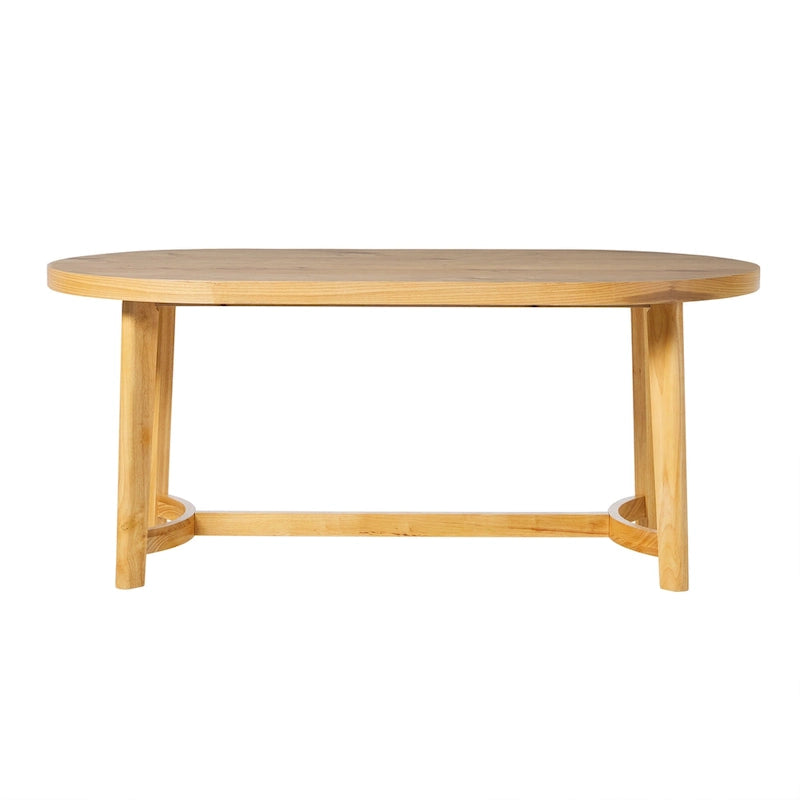 Tavolo da pranzo ovale Middlebrook Modern Rustic in legno massello di rovere da 70 pollici