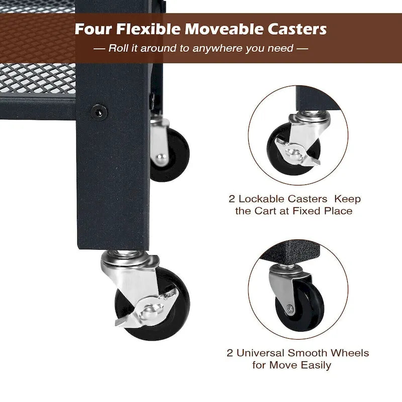 Carrello di servizio industriale Gymax Carrello multiuso da cucina