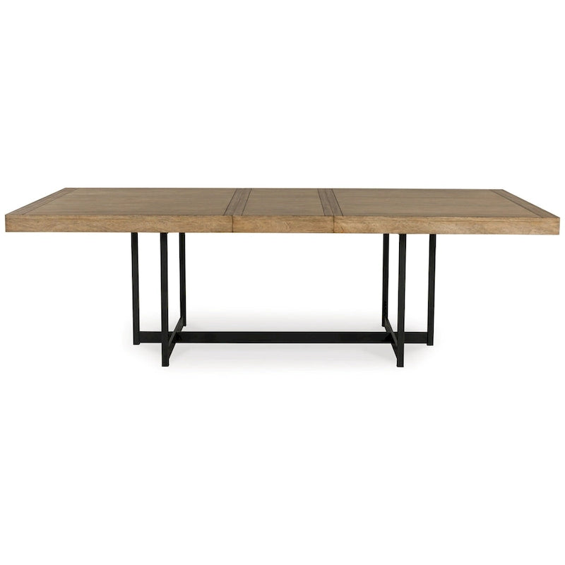 Tavolo da Pranzo Myka, Prolunga, Rettangolare in Legno Marrone 80-98 Pollici