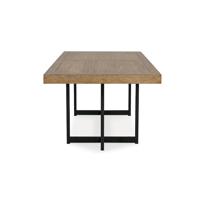 Tavolo da Pranzo Myka, Prolunga, Rettangolare in Legno Marrone 80-98 Pollici