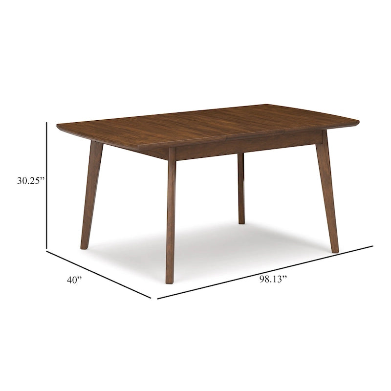 Tavolo da Pranzo Myka, Prolunga, Rettangolare in Legno Marrone 80-98 Pollici