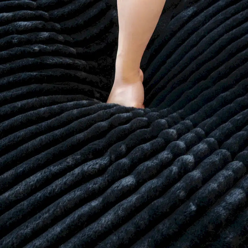 Canapé d'angle modulable en tissu peluche rembourré, garni de duvet pour salon