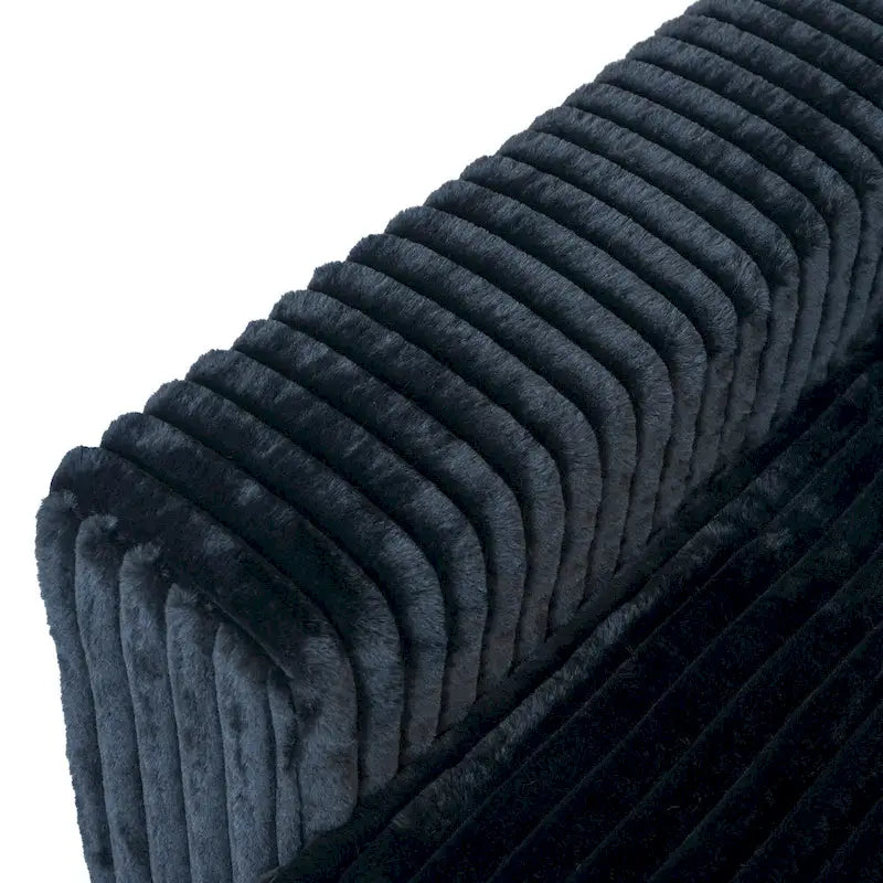 Canapé d'angle modulable en tissu peluche rembourré, garni de duvet pour salon