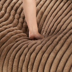 Canapé d'angle modulable en tissu peluche rembourré, garni de duvet pour salon