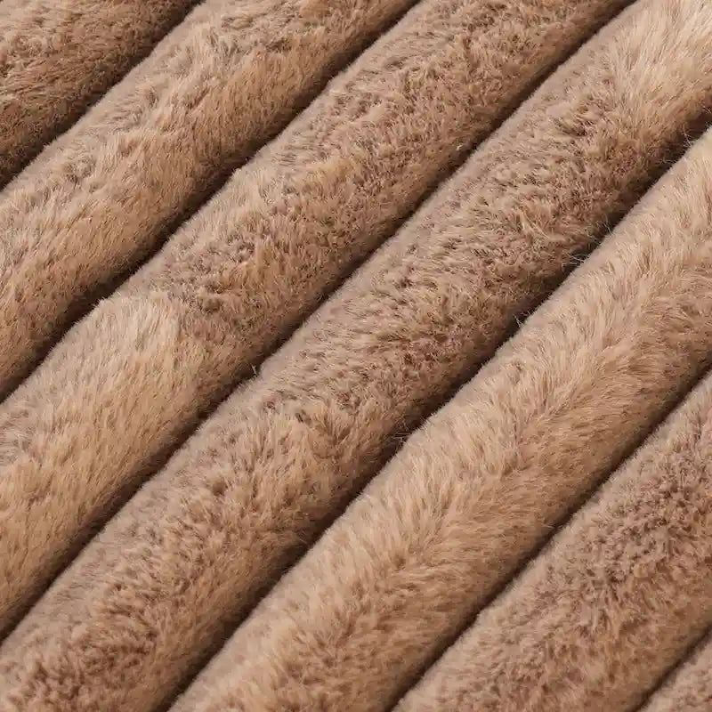 Canapé d'angle modulable en tissu peluche rembourré, garni de duvet pour salon