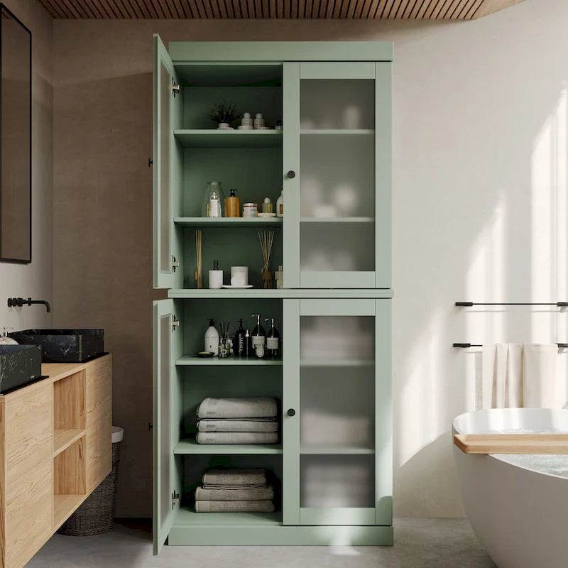 Mobiletto da bagno 32" in legno massello al 100% con ante opzionali di Palace Imports
