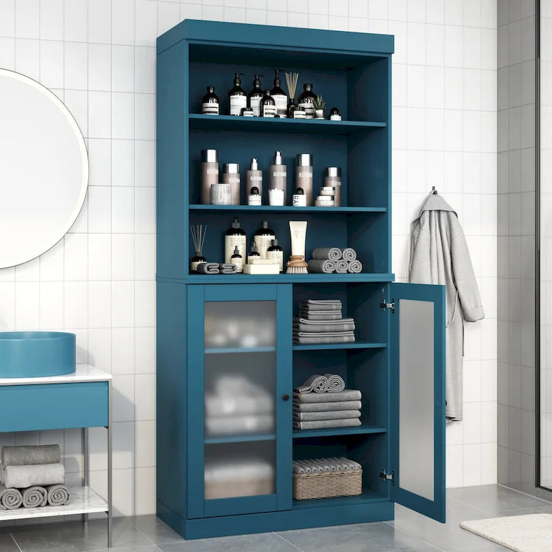 Mobiletto da bagno 32" in legno massello al 100% con ante opzionali di Palace Imports