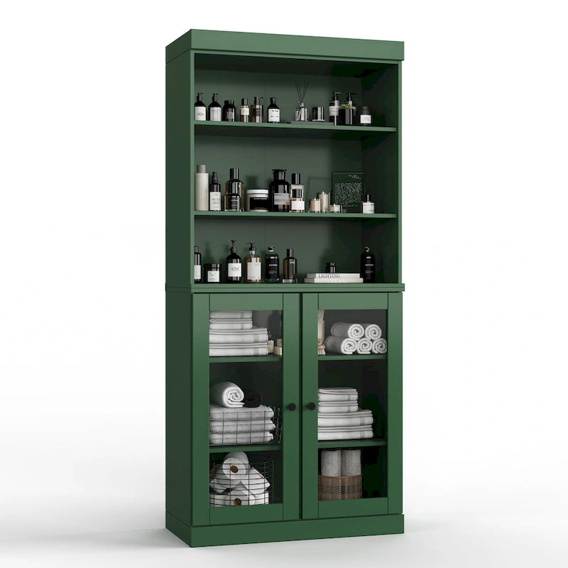 Mobiletto da bagno 32" in legno massello al 100% con ante opzionali di Palace Imports