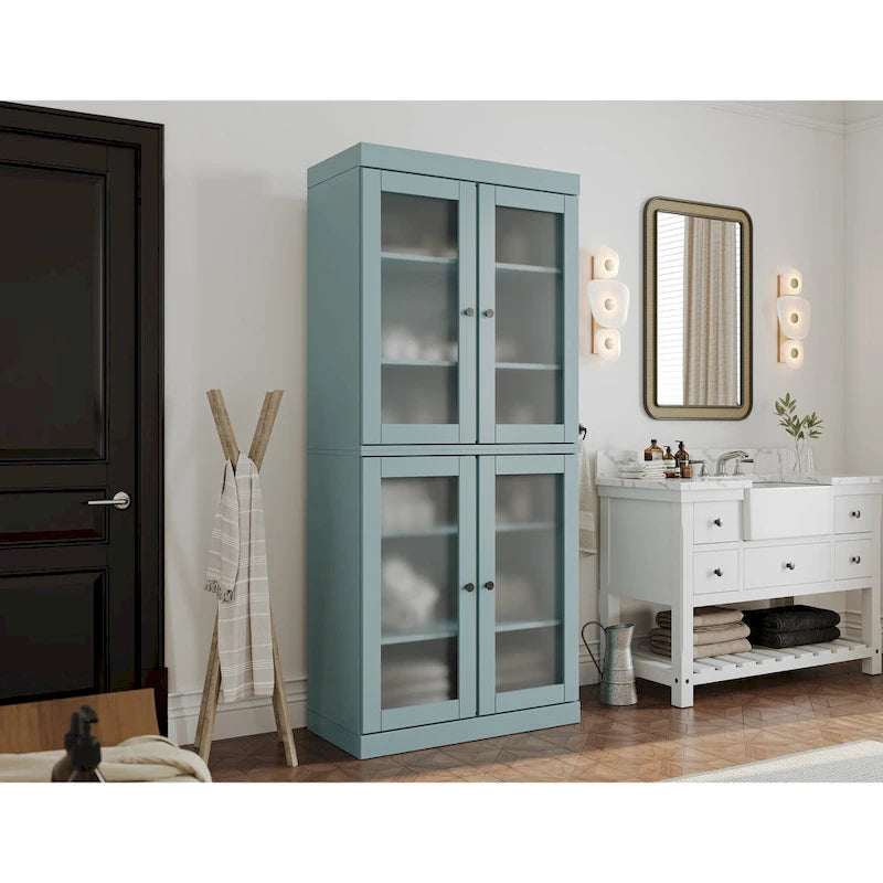 Mobiletto da bagno 32" in legno massello al 100% con ante opzionali di Palace Imports