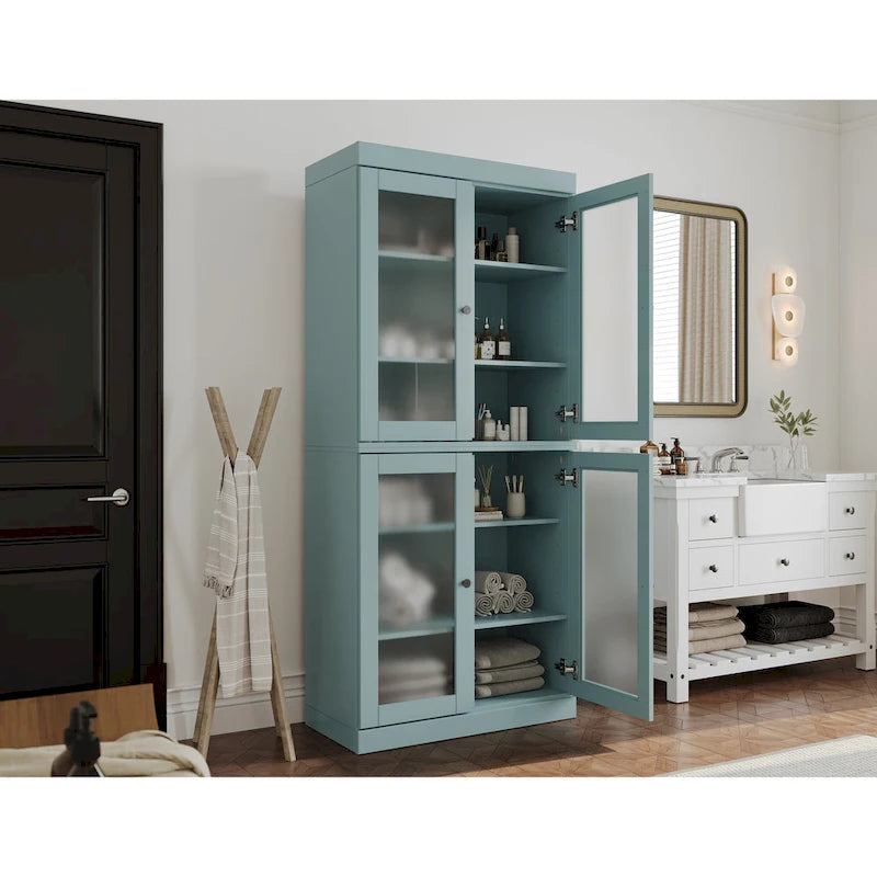 Mobiletto da bagno 32" in legno massello al 100% con ante opzionali di Palace Imports