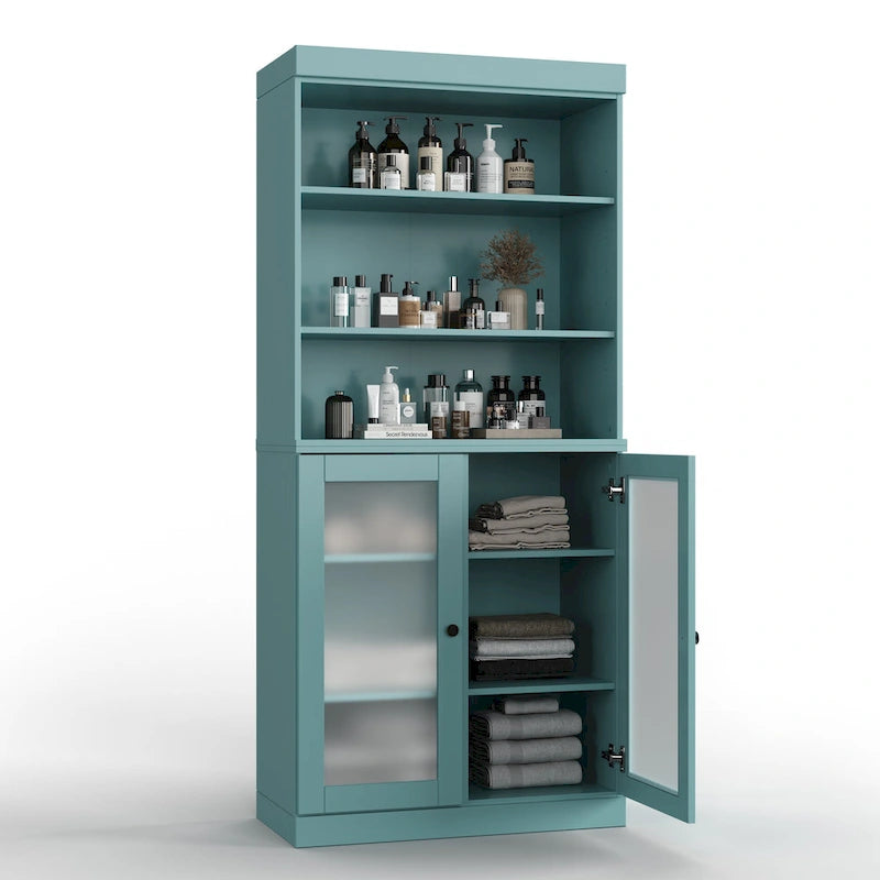 Mobiletto da bagno 32" in legno massello al 100% con ante opzionali di Palace Imports