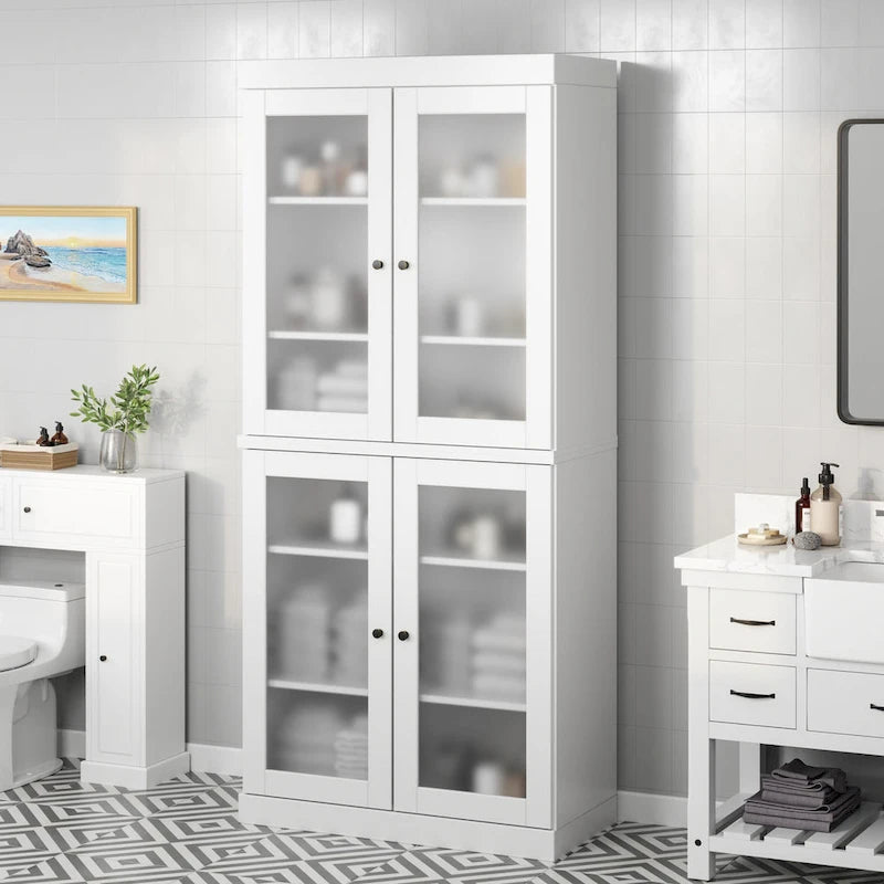 Mobiletto da bagno 32" in legno massello al 100% con ante opzionali di Palace Imports