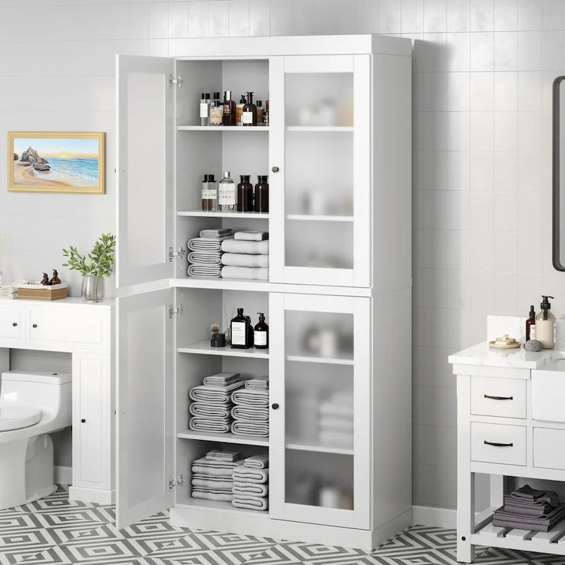 Mobiletto da bagno 32" in legno massello al 100% con ante opzionali di Palace Imports