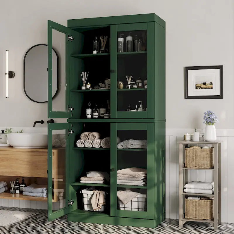Mobiletto da bagno 32" in legno massello al 100% con ante opzionali di Palace Imports