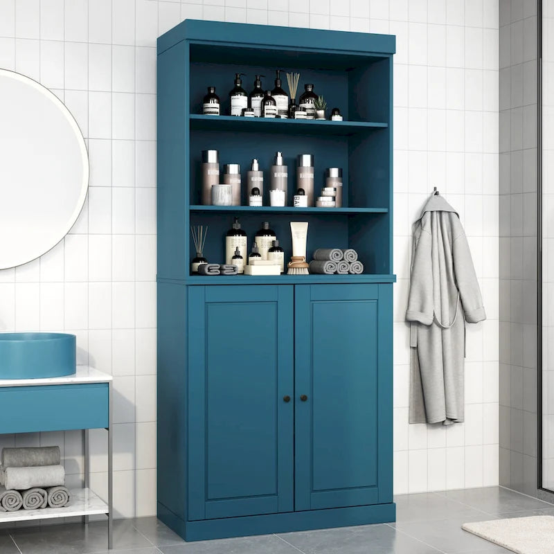 Mobiletto da bagno 32" in legno massello al 100% con ante opzionali di Palace Imports